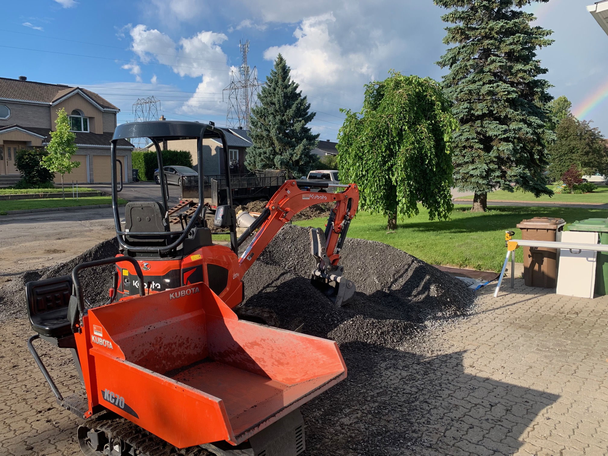 Gravier et tombereau Kubota KC70